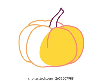 Pumpkin simple vector illustration. Flat style vegetable icon
