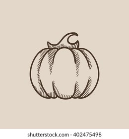 Pumpkin sketch icon.