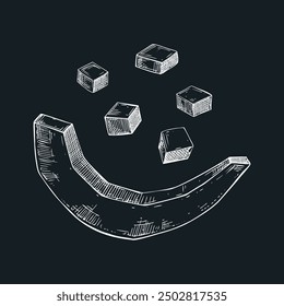 Pumpkin sketch on chlkboard. Autumn vegetable hand-drawn vector illustration. Vintage Thanksgiving day design element. NOT AI generated