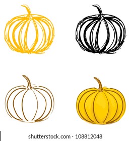 Pumpkin sketches set. Eps 10 vector illustration