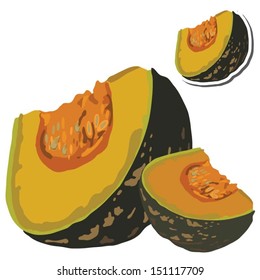 Pumpkin sliced Vector Illustration