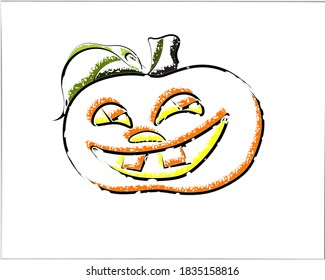 pumpkin with a smile on fire