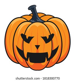 pumpkin with smile for your design Halloween. Vector illustration. pumpkin face