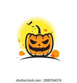 Pumpkin with smile for your design for the holiday Halloween. Vector illustration