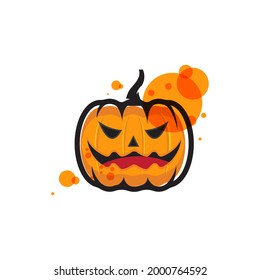 Pumpkin with smile for your design for the holiday Halloween. Vector illustration