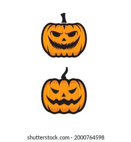 Pumpkin with smile for your design for the holiday Halloween. Vector illustration