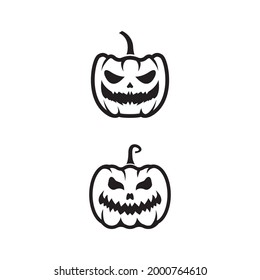 Pumpkin with smile for your design for the holiday Halloween. Vector illustration