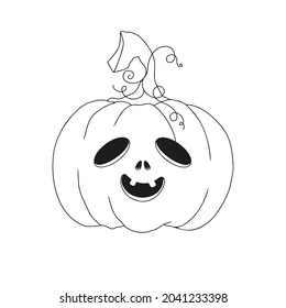 Pumpkin with a smiling face. Halloween pumpkin. Happy Halloween! Vector illustration.