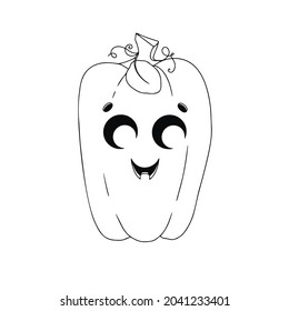 Pumpkin with a smiling face. Halloween pumpkin. Happy Halloween! Vector illustration.