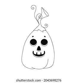Pumpkin with a smiling face. Halloween pumpkin. Happy Halloween! Vector illustration.