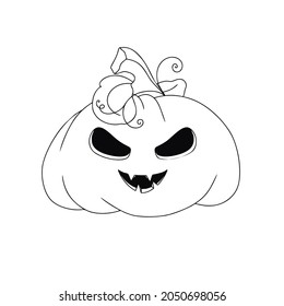 Pumpkin with a smiling face. Halloween pumpkin. Happy Halloween! Vector illustration.