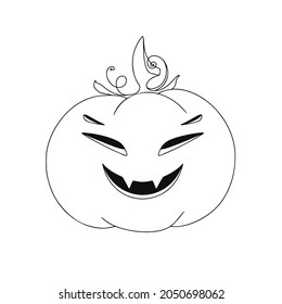 Pumpkin with a smiling face. Halloween pumpkin. Happy Halloween! Vector illustration.