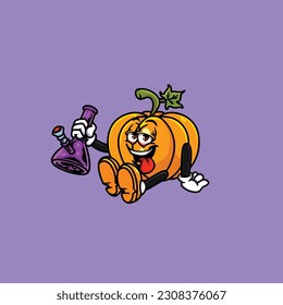 calabaza humedecimiento y cara alta apedreada de hierba de cannabis aguanta bud nug