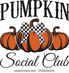 Pumpkin Social Club Pumpkin Shirt, Pumpkin Checkered, Coquette Bow Fall, Fall Shirt, Halloween, Black Checkered Bow, Coquette Halloween Fall, Coquette Bow Halloween, Pumpkin Spice