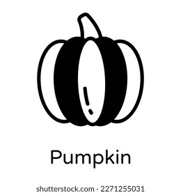 Pumpkin solid icon in an editable style 