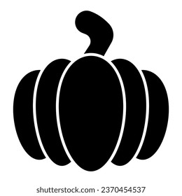 Pumpkin solid icon, Thanksgiving Day concept, traditional Thanksgiving fruit sign on white background, Pumpkin icon in glyph style for mobile concept and web design. Vector graphics