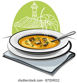 pumpkin soup with croutons
