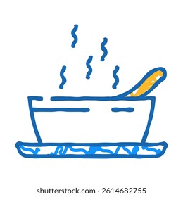 pumpkin soup doodle icon sketch vector. pumpkin soup sign. isolated symbol illustration