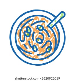 pumpkin soup doodle icon sketch vector. pumpkin soup sign. isolated symbol illustration