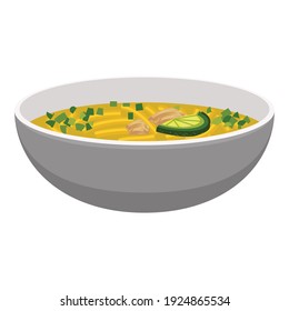 Icono de sopa de calabaza. Caricatura del icono vectorial de la sopa de calabaza para el diseño web aislado en fondo blanco