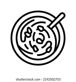 pumpkin soup line icon vector. pumpkin soup sign. isolated contour symbol black illustration