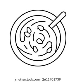 pumpkin soup line icon vector. pumpkin soup sign. isolated contour symbol black illustration