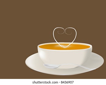 Pumpkin Soup  Love soup - Vector