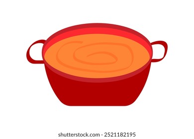 Pumpkin soup in a pot