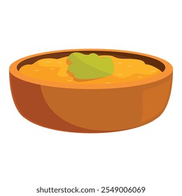 Sopa de calabaza servida en un bol de madera y adornada con una hoja de perejil, que representa una comida otoñal saludable y reconfortante