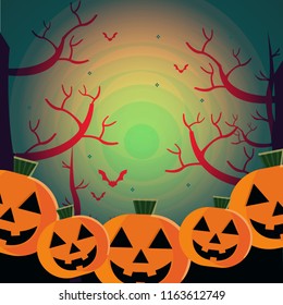 Pumpkin Special Halloween Day with horror Background