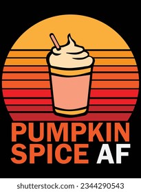 Pumpkin spice af EPS file for cutting machine. You can edit and print this vector art with EPS editor. svg