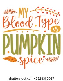 Pumpkin spice autumn fall svg design