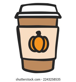 Café con especias de calabaza para octubre o otoño