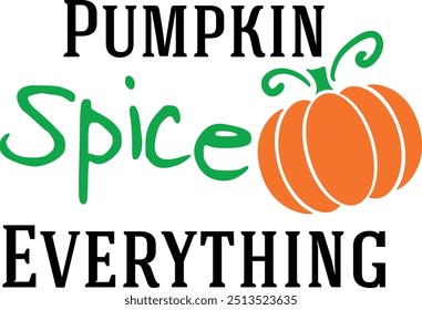 Pumpkin spice everything. Fall squash illustration vector