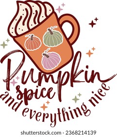 Especie de calabaza y todo lo bueno - Diseño de camisetas otoño con vector.