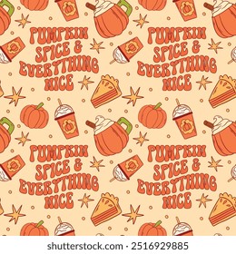 Pumpkin Spice Everything Nice Pattern Design Perfect for the Autumn Season and Festivities