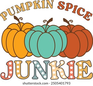 Pumpkin spice junkie PNG Vector T-shirt Design
