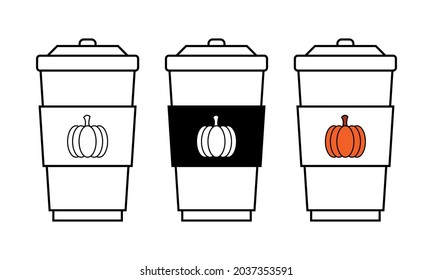 Pumpkin Spice Latte  Coffee Cup Autumn Vector and Clip Art