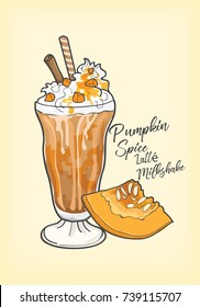 Pumpkin Spice Latte Milkshake vector
