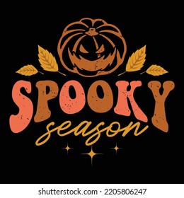 Pumpkin Spice Season Fall Day Shirt Design Pumpkin Face Fall Leaves