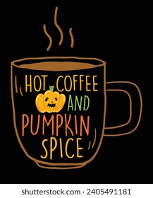 Pumpkin spice, T shirt Design Idea, t-shirt design for cool guy, Vector graphic, typography.
