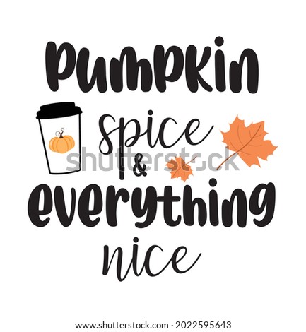 Pumpkin spice vector illustration, lettering hand drawn text