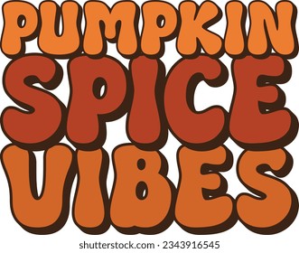 Pumpkin Spice Vibes Retro T-shirt Design