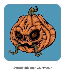 cara espeluznante de calabaza para halloween