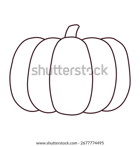 Pumpkin, squash, autumn vegetable isolated on transparent. Hand drawn vector illustration. Line art design. Halloween, Thanksgiving, harvest festival traditional holiday element, seasonal clip art