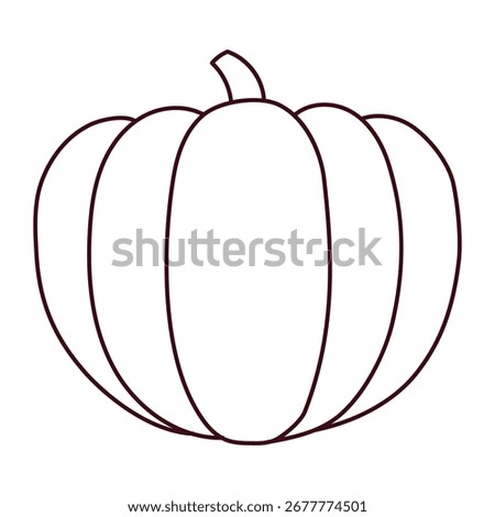 Pumpkin, squash, autumn vegetable isolated on transparent. Hand drawn vector illustration. Line art design. Halloween, Thanksgiving, harvest festival traditional holiday element, seasonal clip art