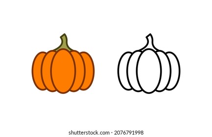 pumpkin squash flat vector icon element