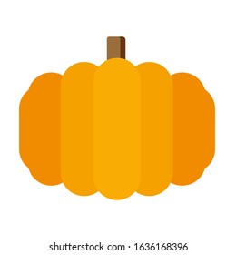 Pumpkin - squash for Halloween or Thanksgiving flat vector color icon for apps and websites. EPS 10