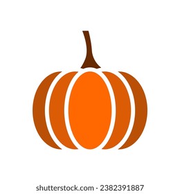 Pumpkin - squash for Halloween or Thanksgiving flat vector color icon