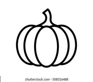 Pumpkin - squash for Halloween or Thanksgiving line art vector icon for apps and websites